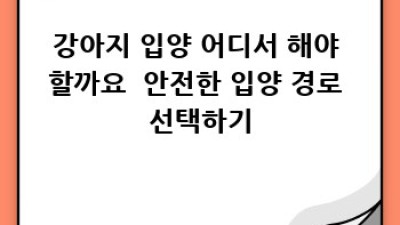 행복한 동행: 책임감 있는 강아지 입양 가이드